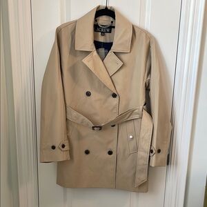 NWT J. Crew Short Trench Coat in the colour Vintage Khaki (Fully Lined)